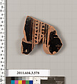 Terracotta fragment of a column-krater (bowl for mixing wine and water), Terracotta, Greek, Attic