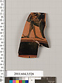 Terracotta fragment of a column-krater (bowl for mixing wine and water), Terracotta, Greek, Attic