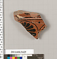 Terracotta fragment of a calyx-krater (bowl for mixing wine and water), Terracotta, Greek, Attic