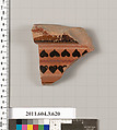 Terracotta fragment of a calyx-krater (bowl for mixing wine and water), Terracotta, Greek, Attic