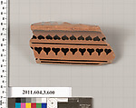 Terracotta fragment of a column-krater (bowl for mixing wine and water), Terracotta, Greek, Attic