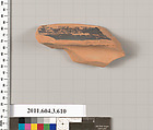 Terracotta fragment of a column-krater (bowl for mixing wine and water), Terracotta, Greek, Attic