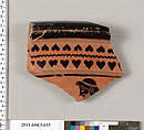 Terracotta fragment of a calyx-krater (bowl for mixing wine and water), Terracotta, Greek, Attic