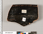 Terracotta fragment of a calyx-krater (bowl for mixing wine and water), Terracotta, Greek, Attic