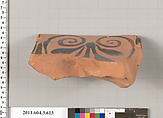 Terracotta fragment of a column-krater (bowl for mixing wine and water), Terracotta, Greek, Attic