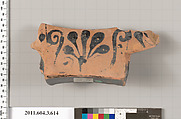 Terracotta fragment of a column-krater (bowl for mixing wine and water), Terracotta, Greek, Attic