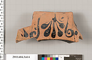 Terracotta fragment of a column-krater (bowl for mixing wine and water), Terracotta, Greek, Attic