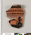 Terracotta fragment of a calyx-krater (bowl for mixing wine and water), Terracotta, Greek, Attic