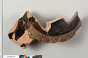 Terracotta fragment of an amphora (jar), Terracotta, Greek, Attic
