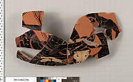 Terracotta fragment of an amphora (jar), Terracotta, Greek, Attic