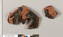 Terracotta fragments of a column-krater (bowl for mixing wine and water), Terracotta, Greek, Attic