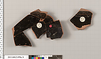 Terracotta fragments of a column-krater (bowl for mixing wine and water), Terracotta, Greek, Attic