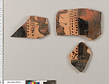 Terracotta fragments of a column-krater (bowl for mixing wine and water), Terracotta, Greek, Attic