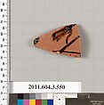 Terracotta fragment of a column-krater (bowl for mixing wine and water), Terracotta, Greek, Attic