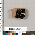 Terracotta fragment of a column-krater (bowl for mixing wine and water), Terracotta, Greek, Attic