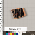 Terracotta fragment of a column-krater (bowl for mixing wine and water), Terracotta, Greek, Attic