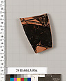 Terracotta fragment of a column-krater (bowl for mixing wine and water), Terracotta, Greek, Attic