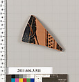 Terracotta fragment of a column-krater (bowl for mixing wine and water), Terracotta, Greek, Attic