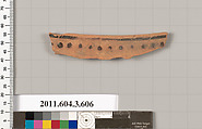 Terracotta fragment of a column-krater (bowl for mixing wine and water), Terracotta, Greek, Attic