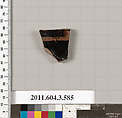Terracotta fragment of a column-krater (bowl for mixing wine and water), Terracotta, Greek, Attic