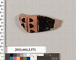 Terracotta fragment of a column-krater (bowl for mixing wine and water), Terracotta, Greek, Attic