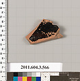 Terracotta fragment of a column-krater (bowl for mixing wine and water), Terracotta, Greek, Attic
