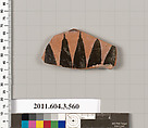 Terracotta fragment of a column-krater (bowl for mixing wine and water), Terracotta, Greek, Attic