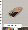 Terracotta fragment of an open vase, Terracotta, Greek, Attic