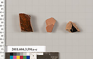 Terracotta fragments of column-kraters (bowls for mixing wine and water) or calyx-kraters (bowls for mixing wine and water), Terracotta, Greek, Attic