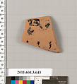 Terracotta fragment of a column-krater (bowl for mixing wine and water)?, Terracotta, Greek, Attic