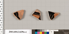 Terracotta fragments of calyx-kraters (bowls for mixing wine and water) or column-kraters (bowls for mixing wine and water), Terracotta, Greek, Attic