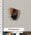 Terracotta fragment of a hydria (water jar), Terracotta, Greek, Attic