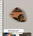 Terracotta fragment of a stamnos (jar), Terracotta, Greek, Attic