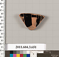 Terracotta fragment of a volute-krater (bowl for mixing wine and water), Terracotta, Greek, Attic