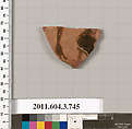 Terracotta fragment of a neck-amphora (jar), Terracotta, Greek, Attic