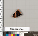 Terracotta fragment of a hydria (water jar), Terracotta, Greek, Attic