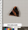 Terracotta fragment of a hydria (water jar), Terracotta, Greek, Attic