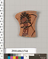 Terracotta fragment of a neck-amphora (jar), Terracotta, Greek, Attic