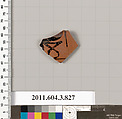 Terracotta fragment of a lekythos (oil flask), Terracotta, Greek, Attic