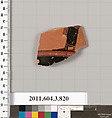 Terracotta fragment of a lekythos (oil flask), Terracotta, Greek, Attic
