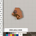 Terracotta fragment of a lekythos (oil flask), Terracotta, Greek, Attic