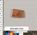 Terracotta fragment of a neck-amphora (jar), Terracotta, Greek, Attic