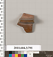 Terracotta fragment of a lid, Terracotta, Greek, Attic