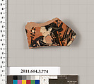 Terracotta fragment of an oinochoe (jug), Terracotta, Greek, Attic