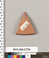 Terracotta fragment of a lid, Terracotta, Greek, Attic
