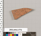 Terracotta fragment of an oinochoe (jug), Terracotta, Greek, Attic