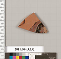 Terracotta fragment of a neck-amphora (jar), Terracotta, Greek, Attic