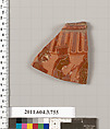 Terracotta fragment of a neck-amphora (jar), Terracotta, Greek, Attic