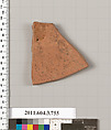 Terracotta fragment of a neck-amphora (jar), Terracotta, Greek, Attic