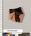 Terracotta fragment of a lekythos (oil flask), Terracotta, Greek, Attic